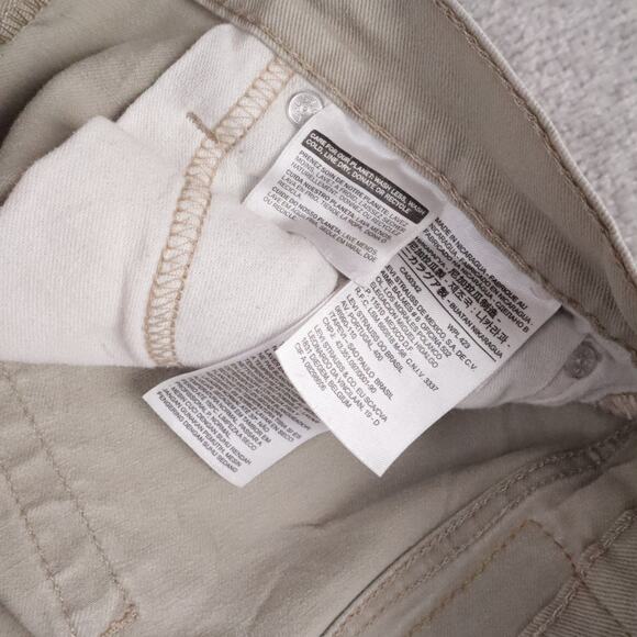 Levi's 513 Slim Straight Denim Stretch Jeans Distressed Cream Size 33x32 - Picture 11 of 16